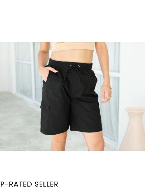 High Waist Cargo Shorts Relaxed Fit Cotton Casual Outdoor Hiking Summer - Picture 6 of 7